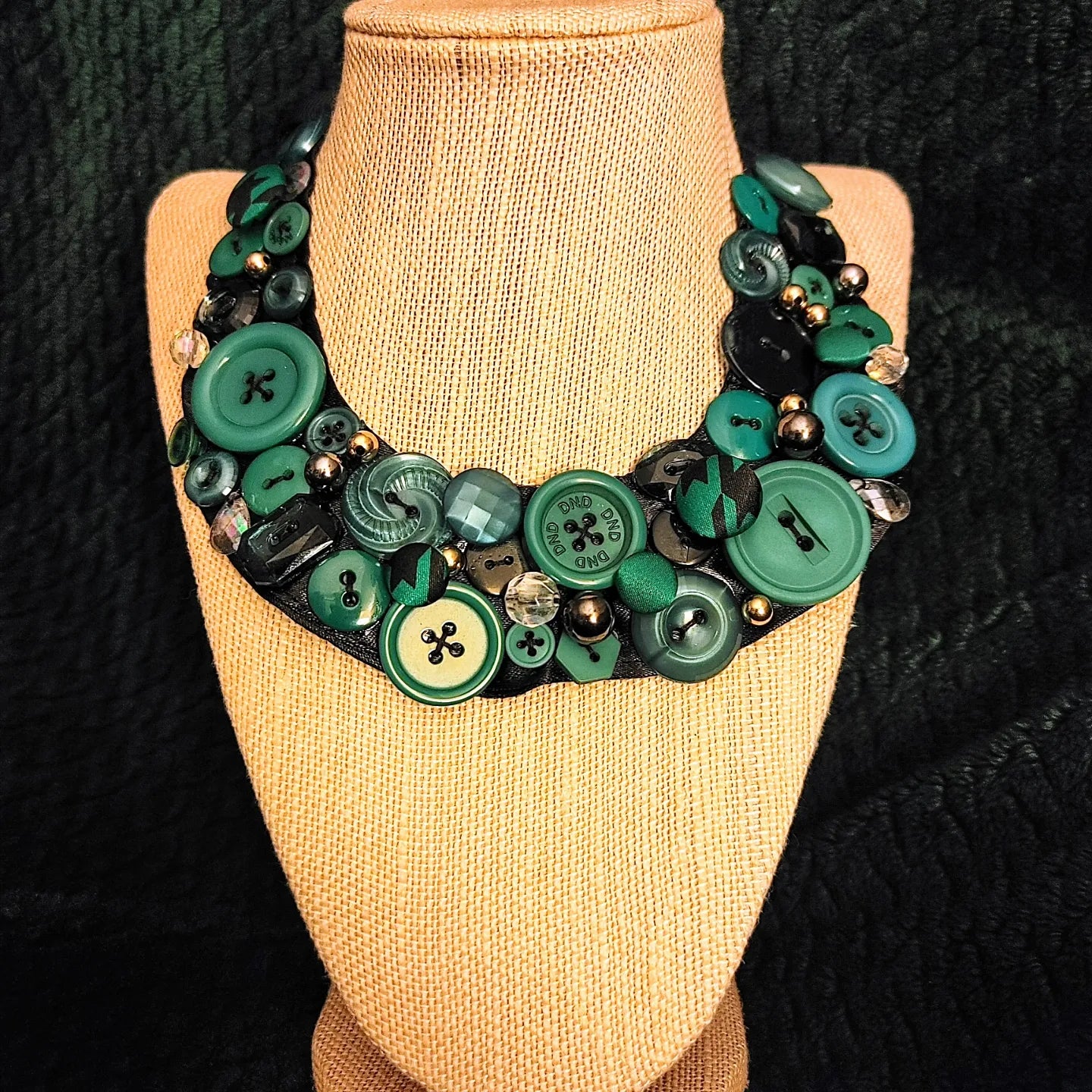 Button Bib Statement Necklace