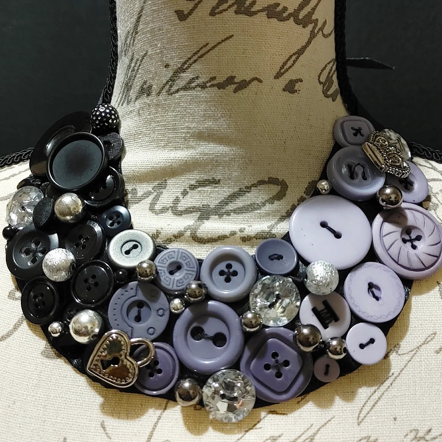Button Bib Statement Necklace